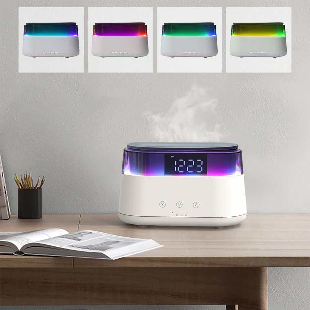 Светодиодный USB увлажнитель-ароматизатор Brava с часами с RGB подсветкой фото 3