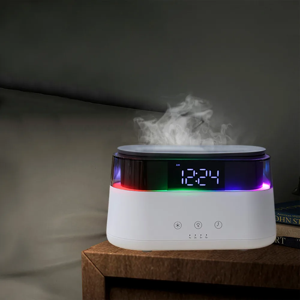 Светодиодный USB увлажнитель-ароматизатор Brava с часами с RGB подсветкой фото 8