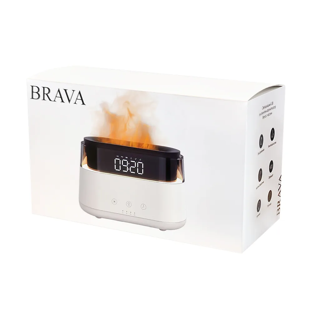 Светодиодный USB увлажнитель-ароматизатор Brava с часами с RGB подсветкой фото 9
