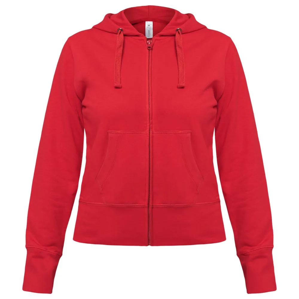 Толстовка женская Hooded Full Zip красная, размер XXL