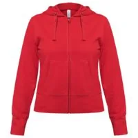Толстовка женская Hooded Full Zip красная, размер XXL фото 2