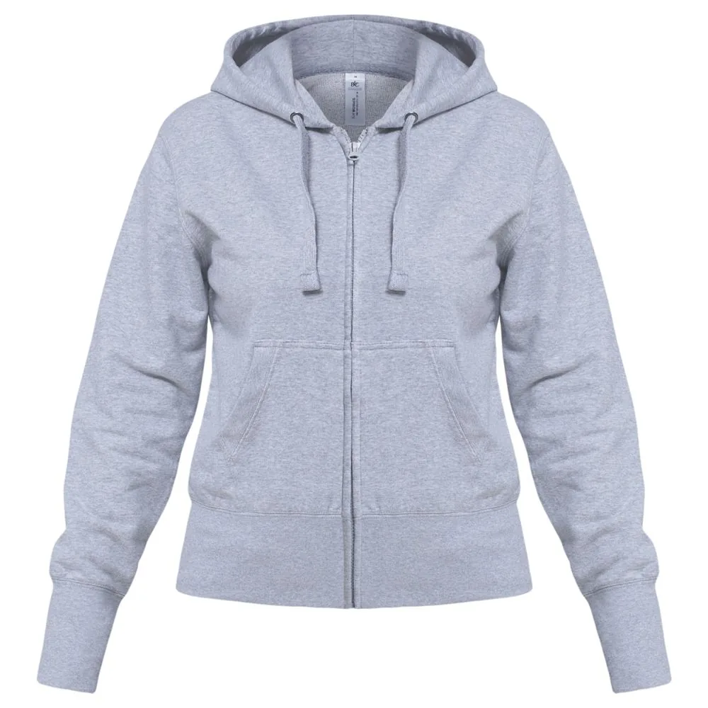 Толстовка женская Hooded Full Zip серый меланж, размер XXL