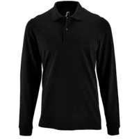 Рубашка поло мужская с длинным рукавом Perfect LSL Men черная, размер XXL фото 2