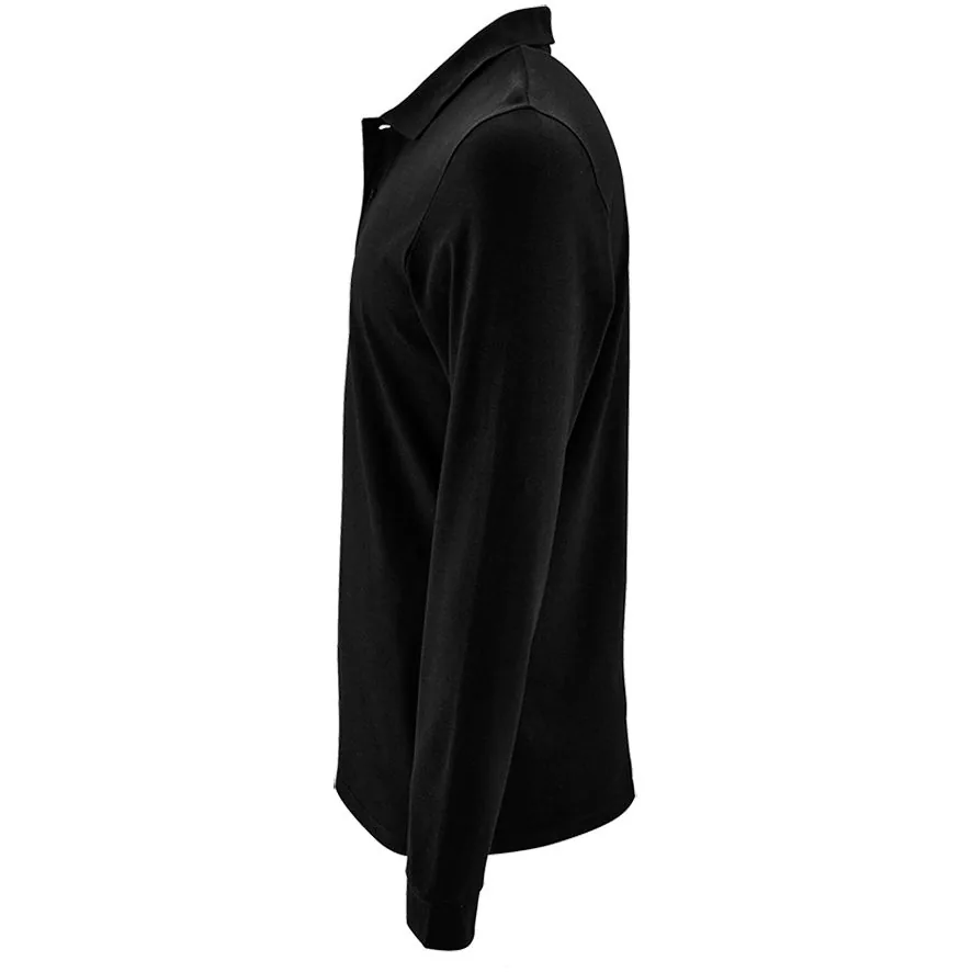 Рубашка поло мужская с длинным рукавом Perfect LSL Men черная, размер XXL фото 4