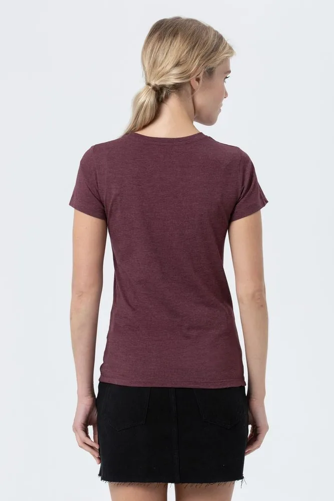 Футболка женская Regent Fit Women бордовый меланж, размер S фото 6