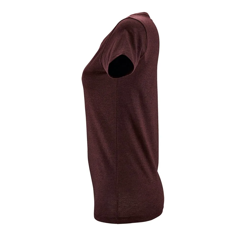 Футболка женская Regent Fit Women бордовый меланж, размер M фото 4