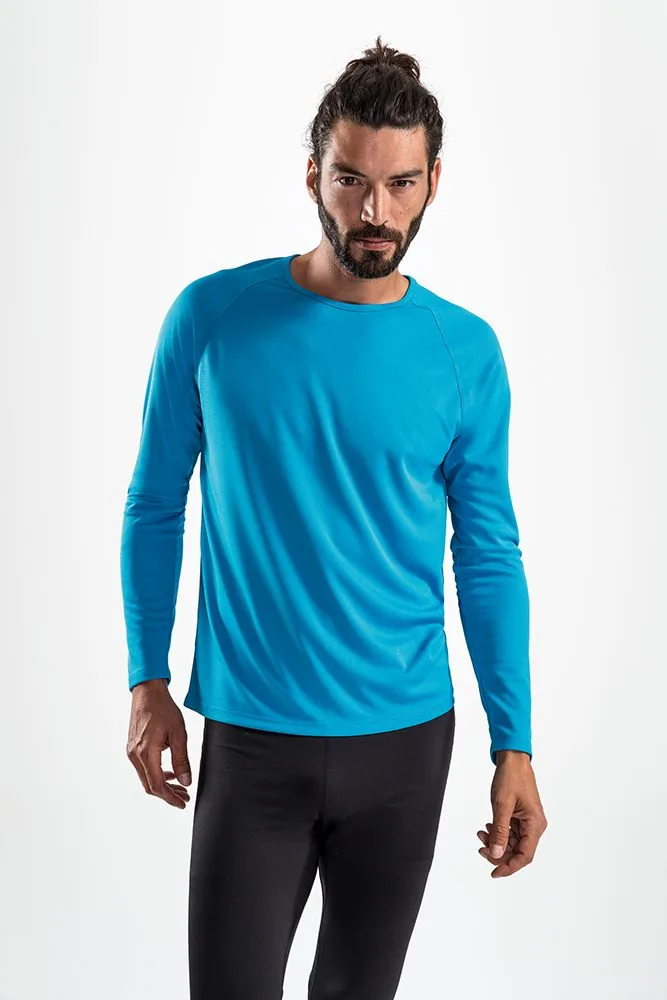 Футболка с длинным рукавом Sporty LSL Men ярко-бирюзовая, размер M фото 5