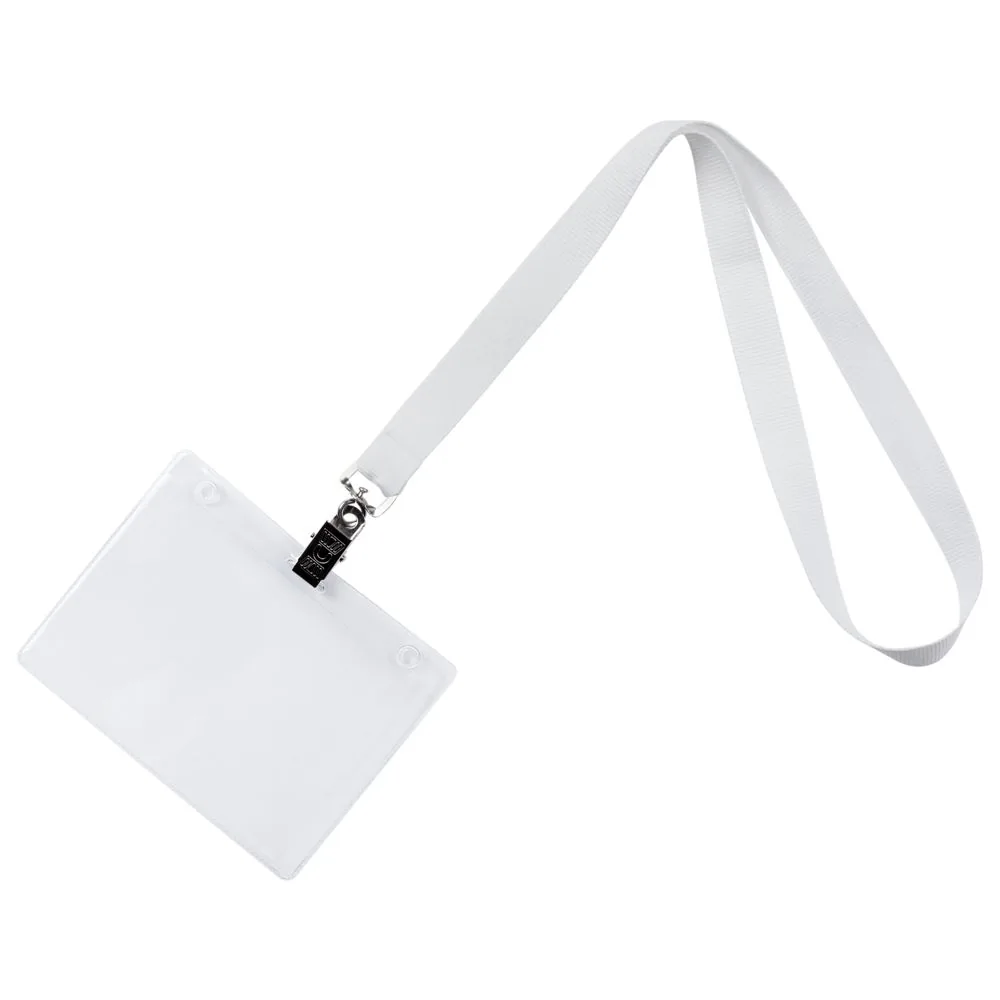 Лента для бейджа Neckband, белая фото 3