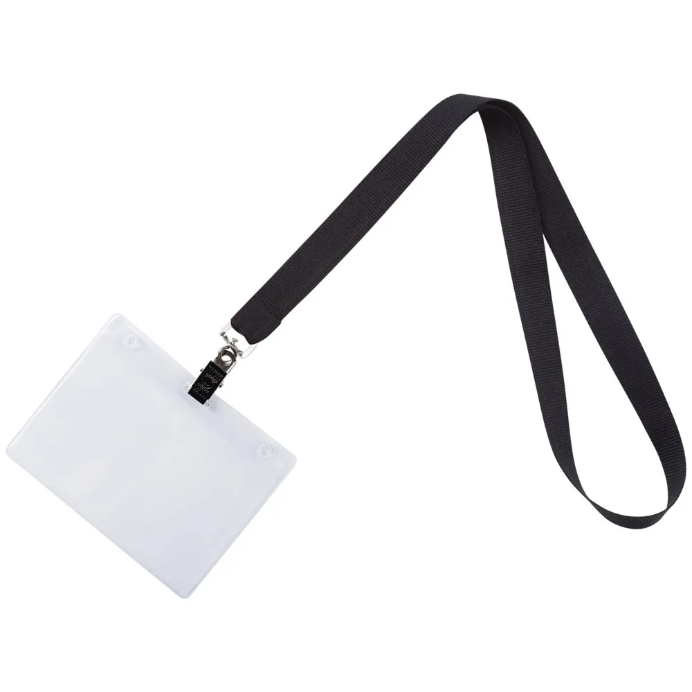 Лента для бейджа Neckband, черная фото 3