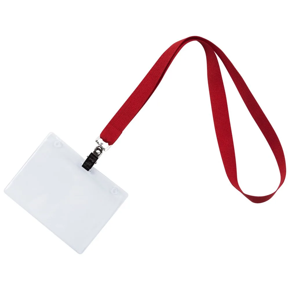 Лента для бейджа Neckband, красная фото 3