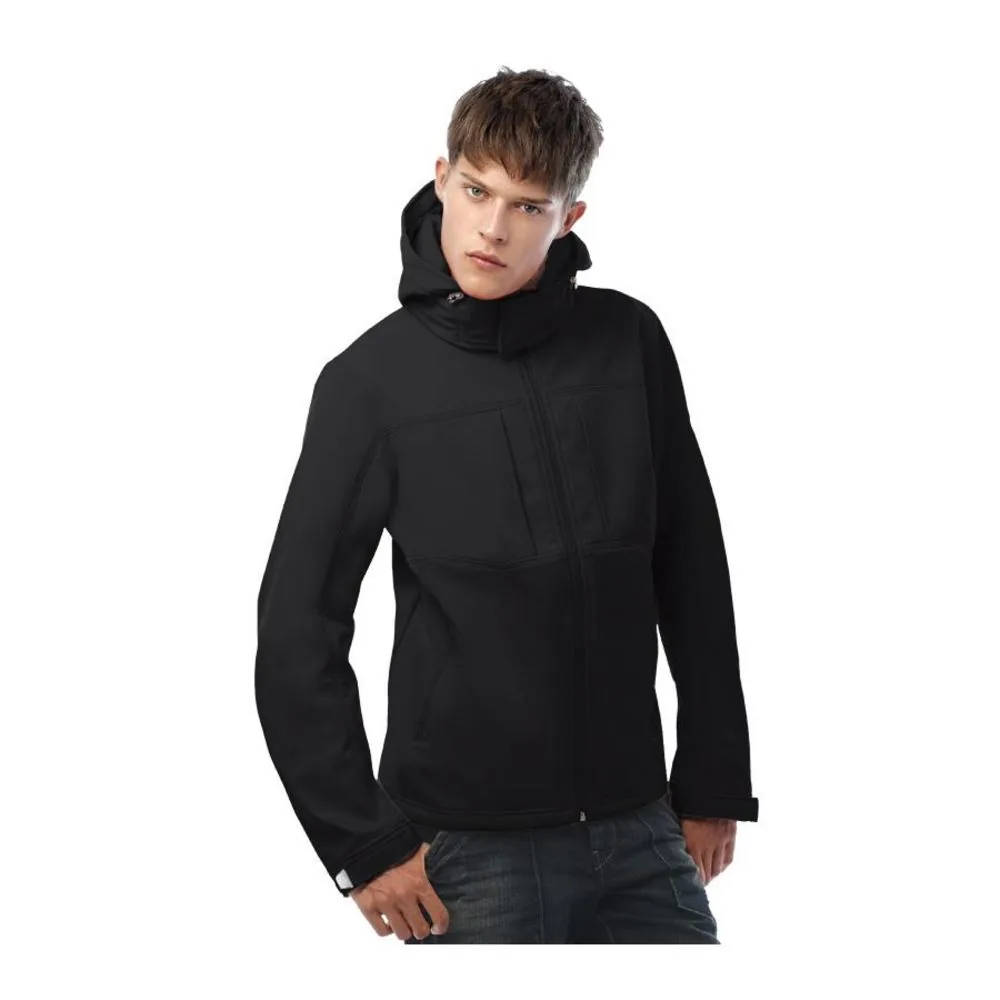 Куртка мужская Hooded Softshell черная, размер S фото 10