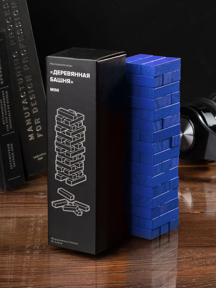 Игра «Деревянная башня мини», синяя фото 6