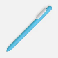 Ручка шариковая Swiper Soft Touch, голубая с белым фото 2