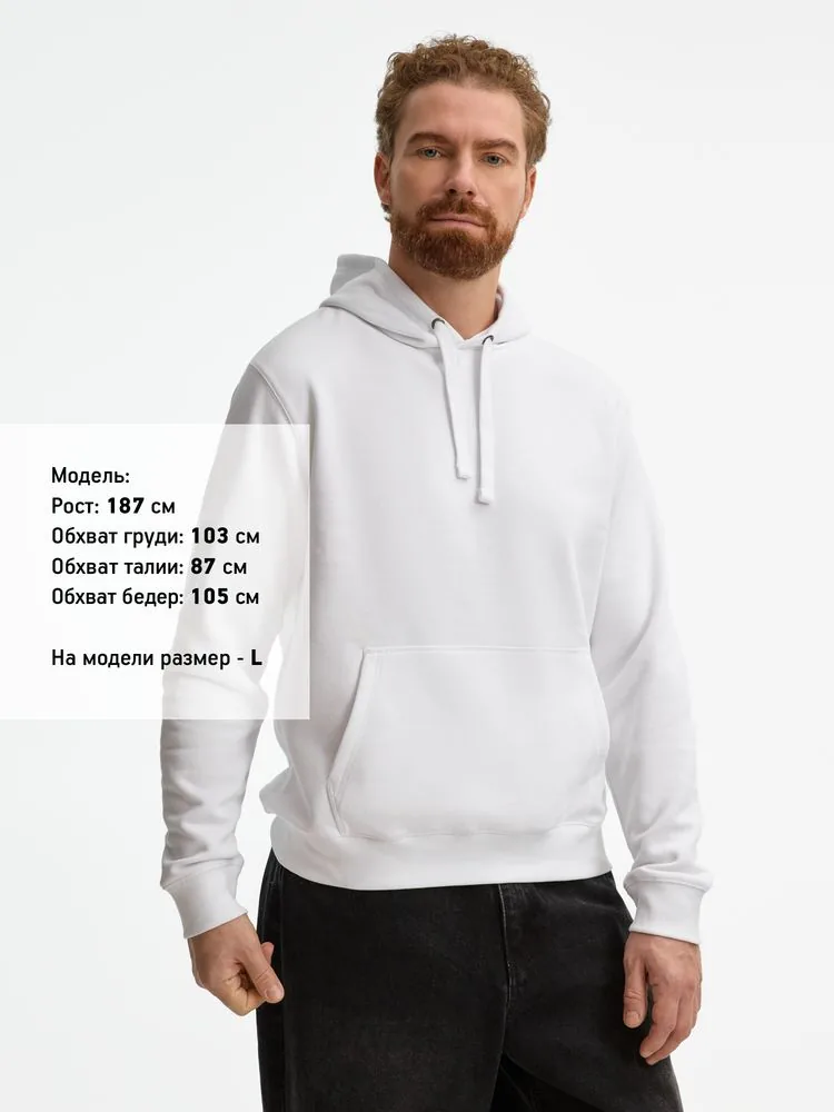 Толстовка унисекс Spencer белая, размер L фото 5