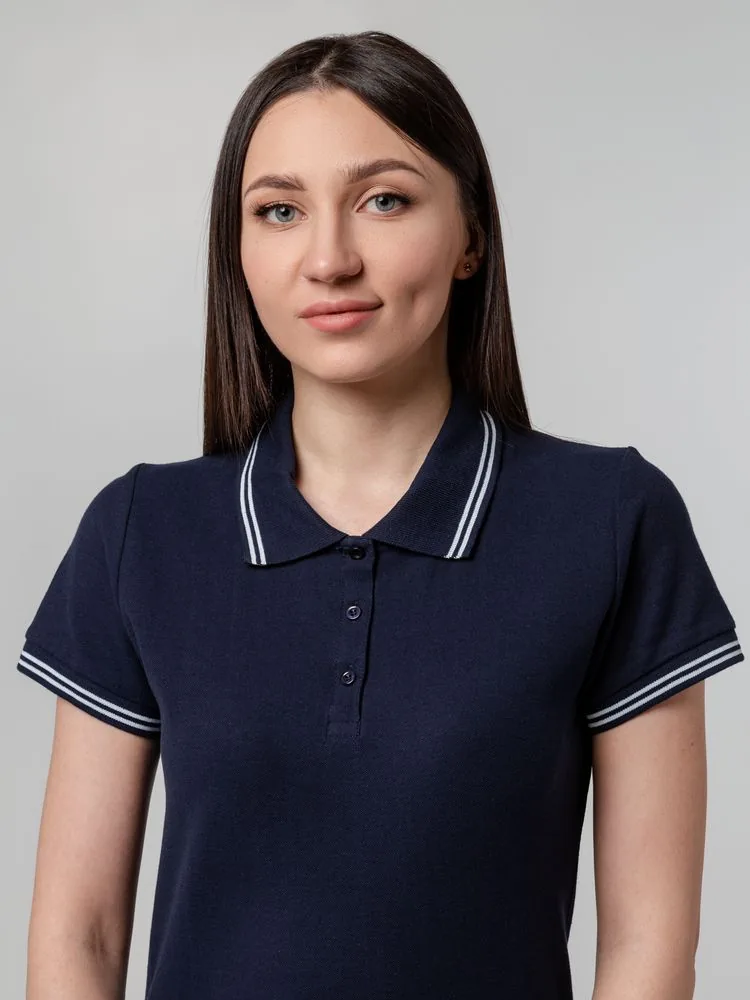Рубашка поло женская Virma Stripes lady, темно-синяя, размер L фото 9