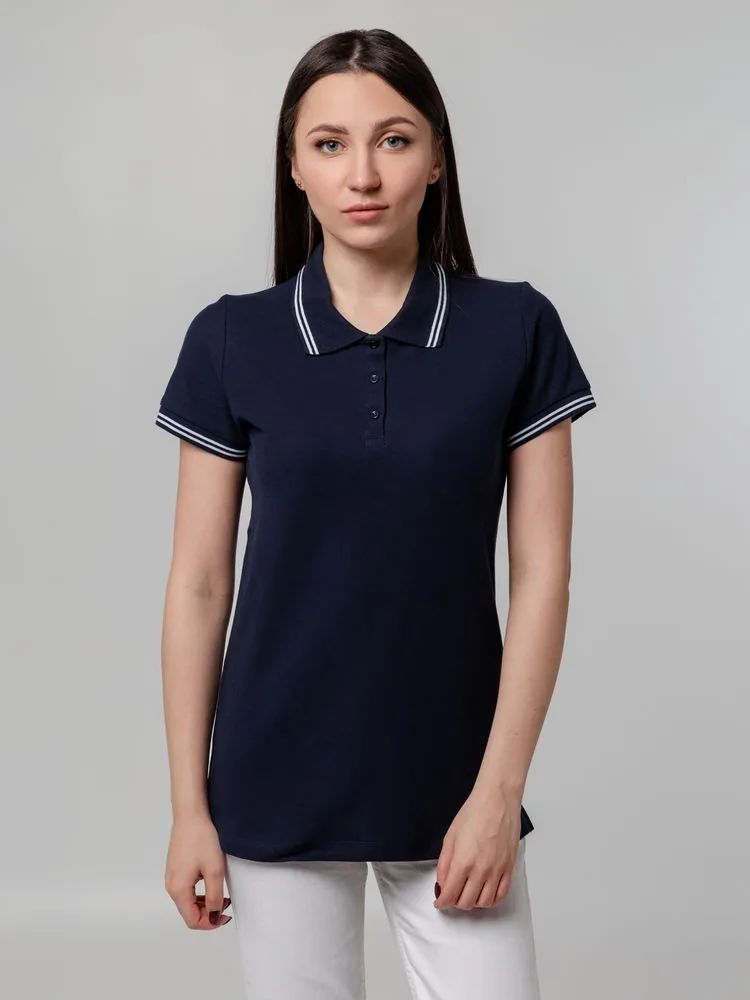 Рубашка поло женская Virma Stripes lady, темно-синяя, размер XL фото 7