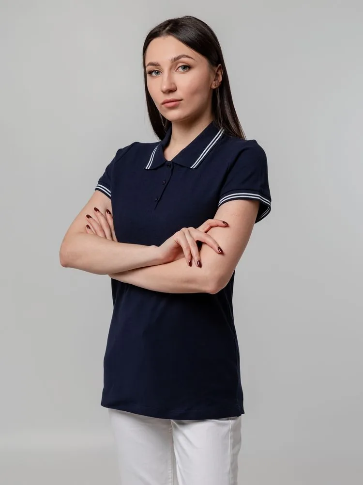 Рубашка поло женская Virma Stripes lady, темно-синяя, размер XL фото 10