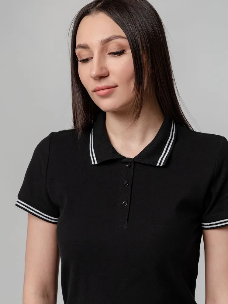 Рубашка поло женская Virma Stripes Lady, черная, размер L фото 10