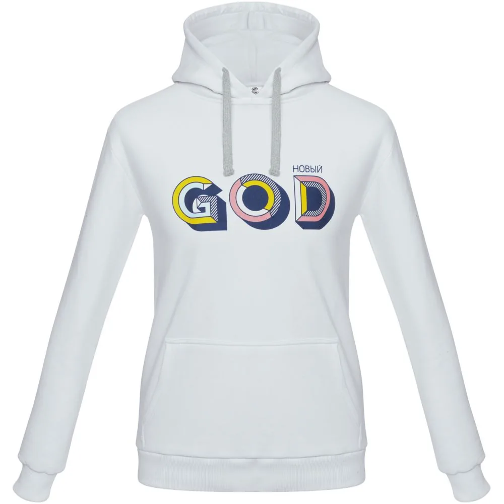 Толстовка с капюшоном «Новый GOD», белая, размер S фото 4