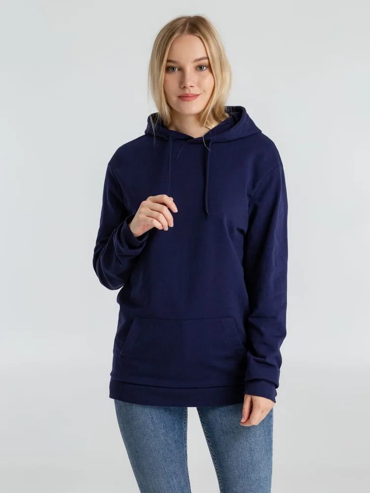 Толстовка с капюшоном унисекс Hoodie, темно-синяя, размер S фото 7