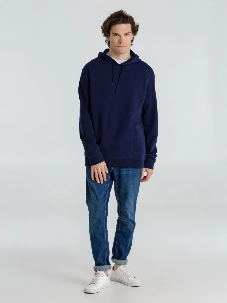Толстовка с капюшоном унисекс Hoodie, темно-синяя, размер S фото 14