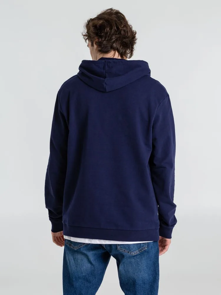 Толстовка с капюшоном унисекс Hoodie, темно-синяя, размер XL фото 13