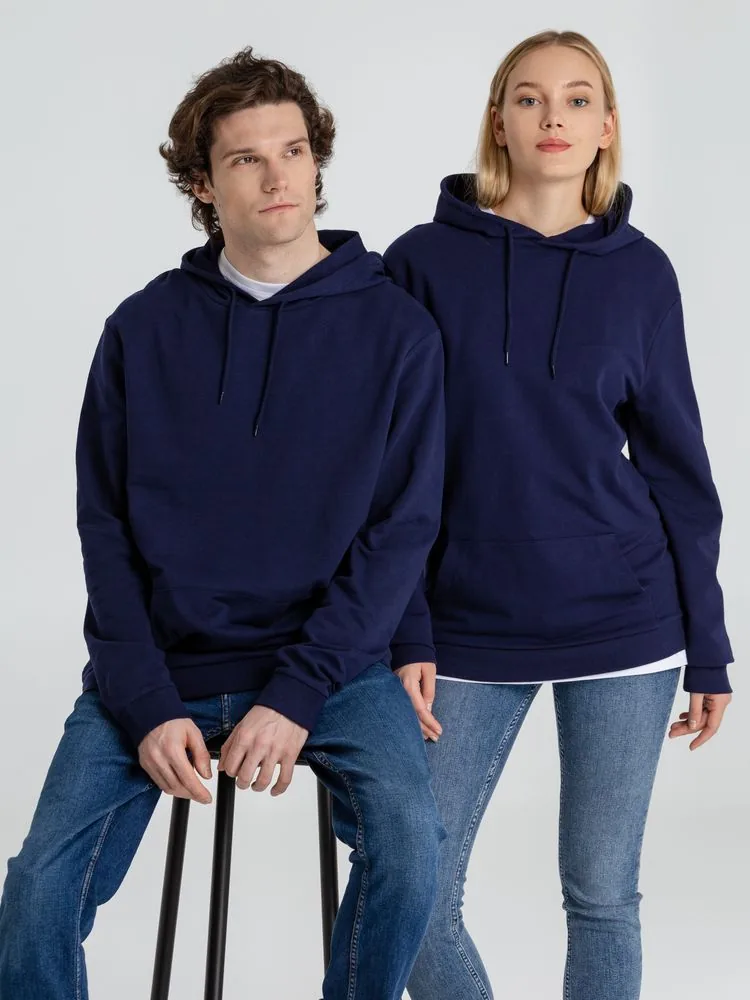 Толстовка с капюшоном унисекс Hoodie, темно-синяя, размер XL фото 17