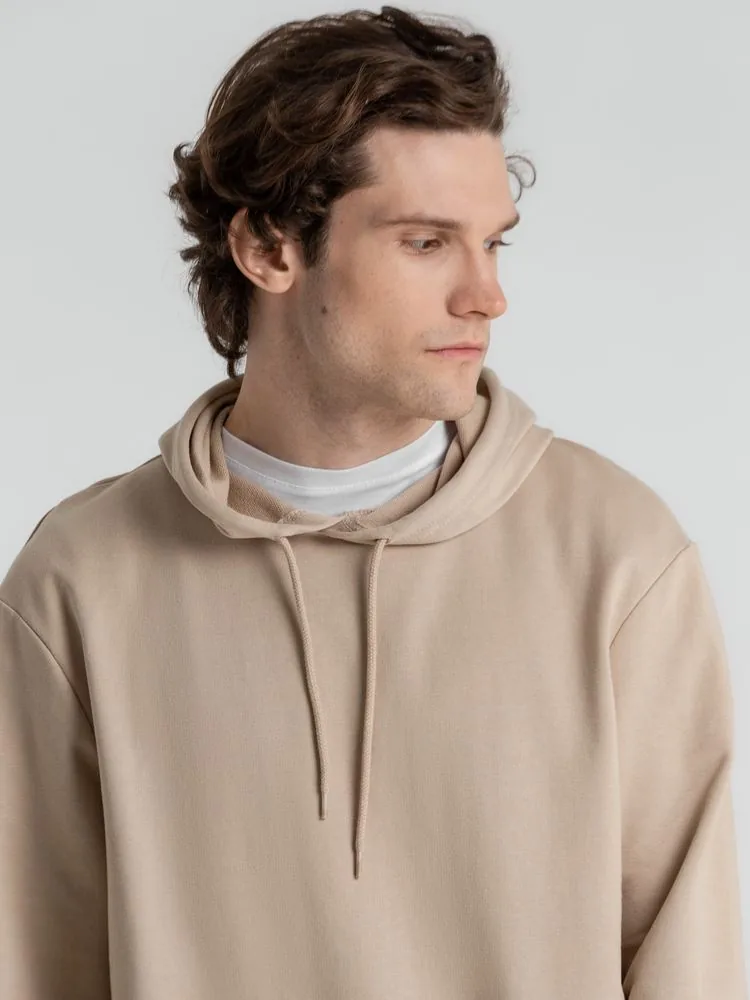 Толстовка с капюшоном унисекс Hoodie, бежевая, размер XS фото 7