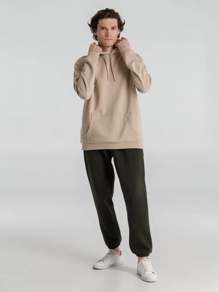 Толстовка с капюшоном унисекс Hoodie, бежевая, размер XS фото 8
