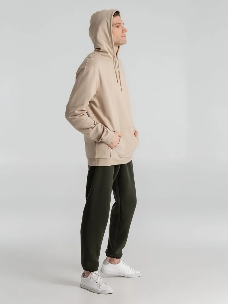 Толстовка с капюшоном унисекс Hoodie, бежевая, размер XS фото 9