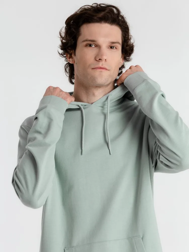 Толстовка с капюшоном унисекс Hoodie, серо-зеленая, размер XXL фото 10