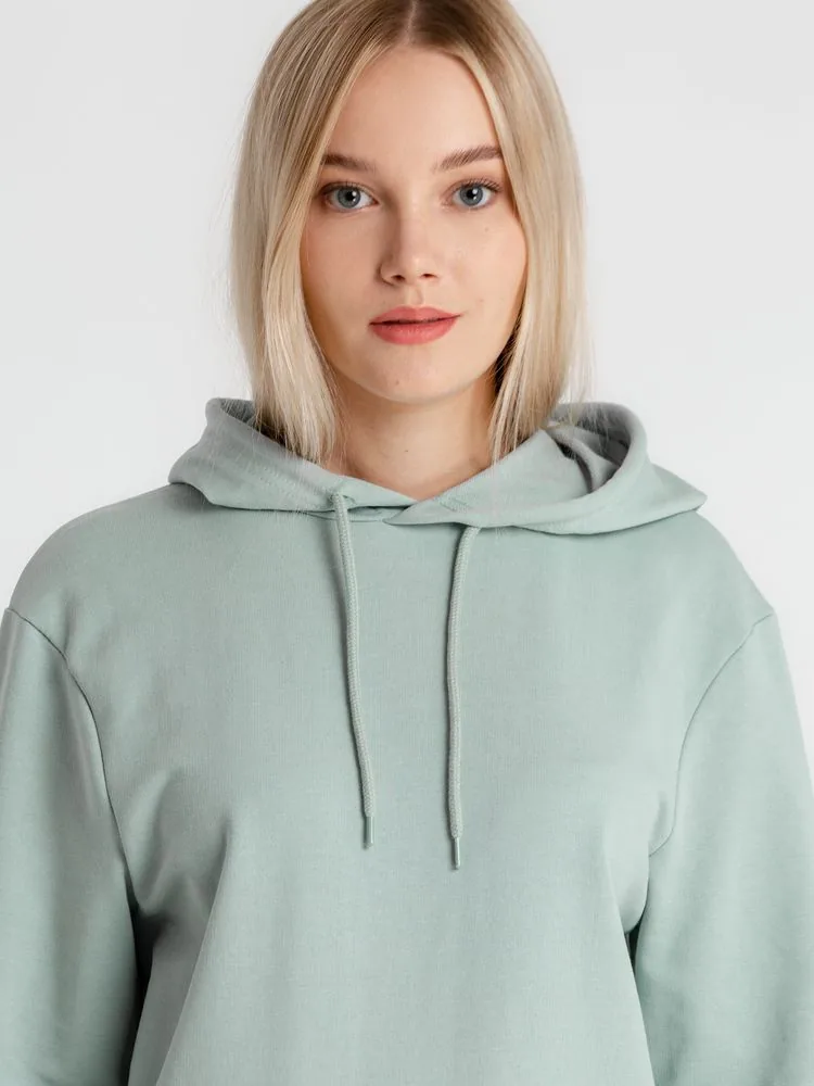Толстовка с капюшоном унисекс Hoodie, серо-зеленая, размер XS фото 7