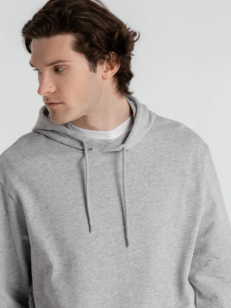 Толстовка с капюшоном унисекс Hoodie, серый меланж, размер S фото 9