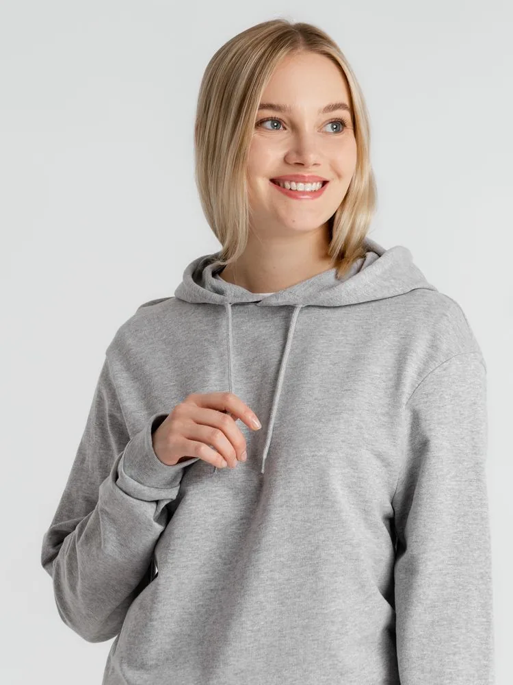 Толстовка с капюшоном унисекс Hoodie, серый меланж, размер S фото 14