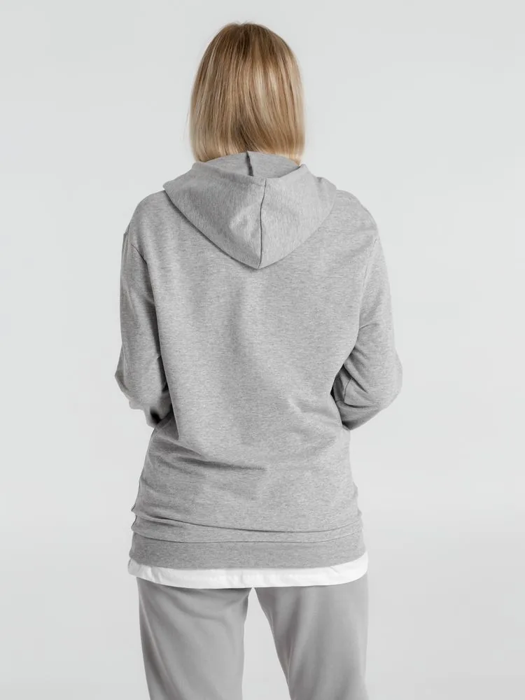 Толстовка с капюшоном унисекс Hoodie, серый меланж, размер XS фото 13