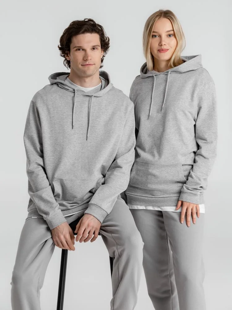 Толстовка с капюшоном унисекс Hoodie, серый меланж, размер XS фото 17