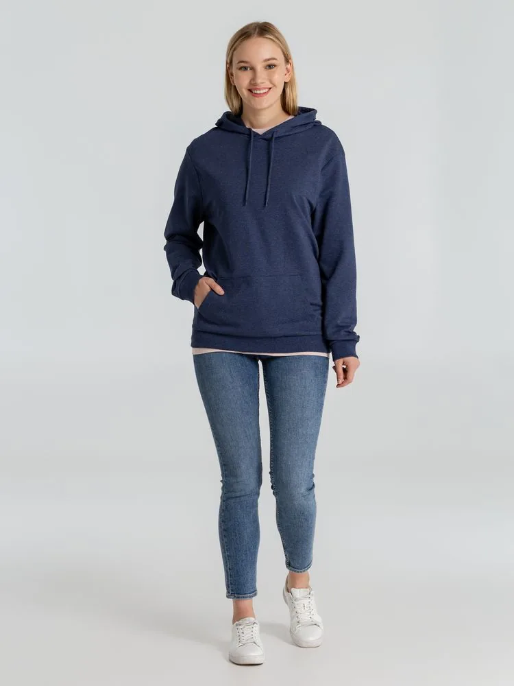 Толстовка с капюшоном унисекс Hoodie, синий меланж, размер S фото 9