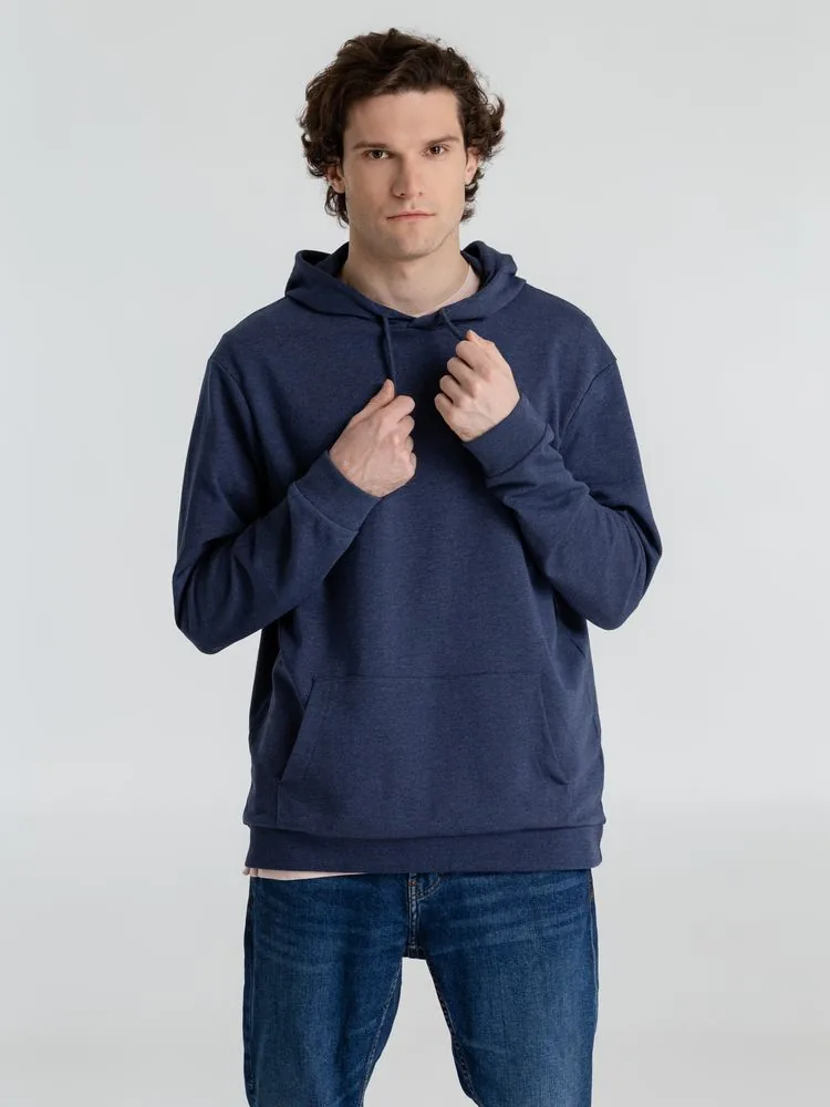 Толстовка с капюшоном унисекс Hoodie, синий меланж, размер S фото 12