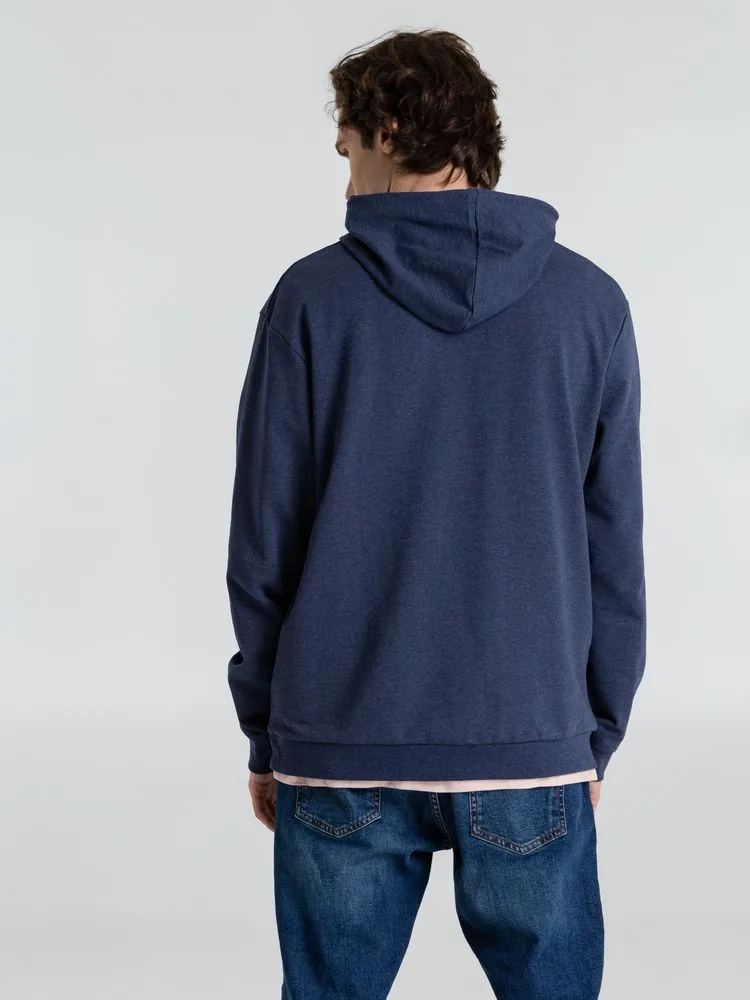 Толстовка с капюшоном унисекс Hoodie, синий меланж, размер S фото 13