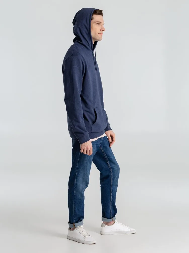 Толстовка с капюшоном унисекс Hoodie, синий меланж, размер 3XL фото 15