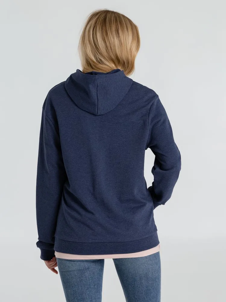 Толстовка с капюшоном унисекс Hoodie, синий меланж, размер XS фото 8