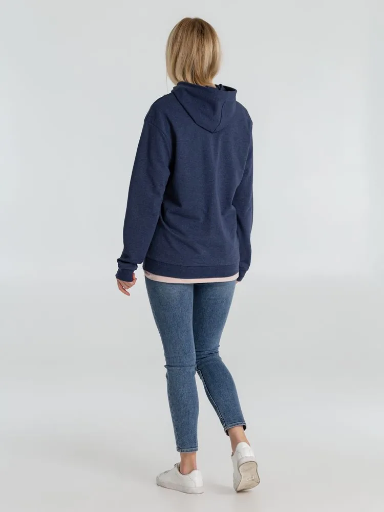 Толстовка с капюшоном унисекс Hoodie, синий меланж, размер XS фото 11