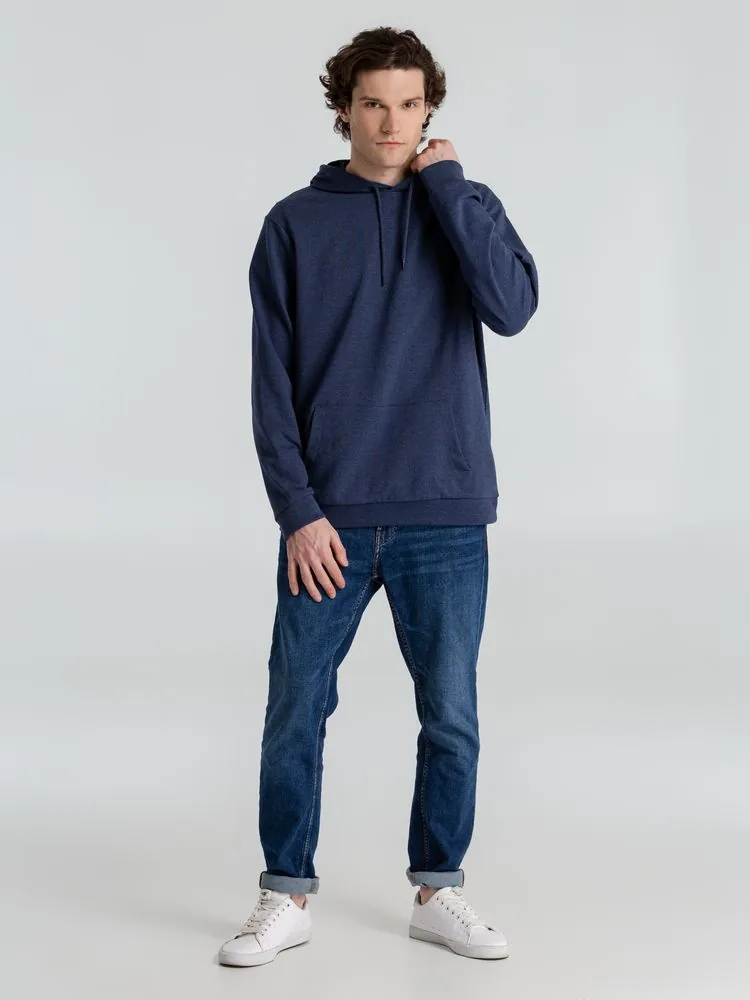 Толстовка с капюшоном унисекс Hoodie, синий меланж, размер XS фото 14