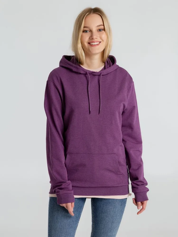 Толстовка с капюшоном унисекс Hoodie, фиолетовый меланж, размер S фото 7