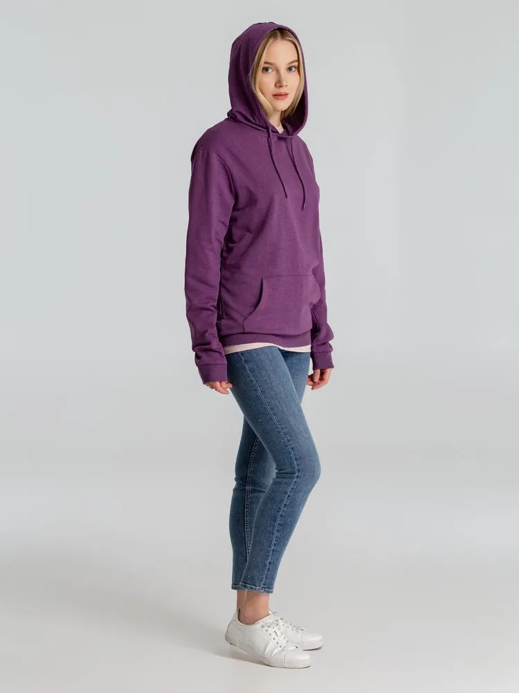 Толстовка с капюшоном унисекс Hoodie, фиолетовый меланж, размер S фото 10