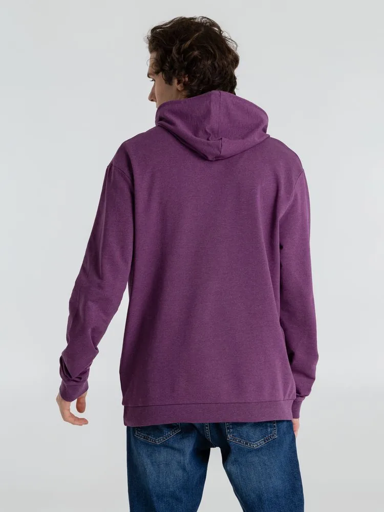 Толстовка с капюшоном унисекс Hoodie, фиолетовый меланж, размер S фото 13
