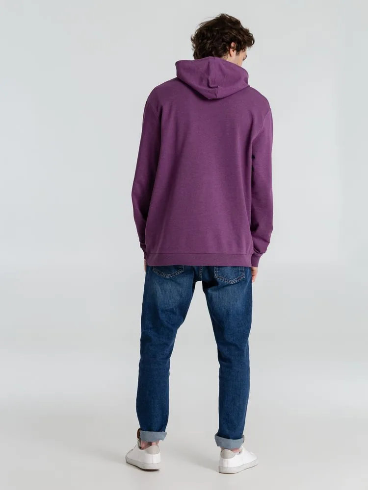 Толстовка с капюшоном унисекс Hoodie, фиолетовый меланж, размер S фото 16