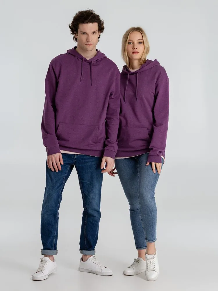 Толстовка с капюшоном унисекс Hoodie, фиолетовый меланж, размер S фото 17