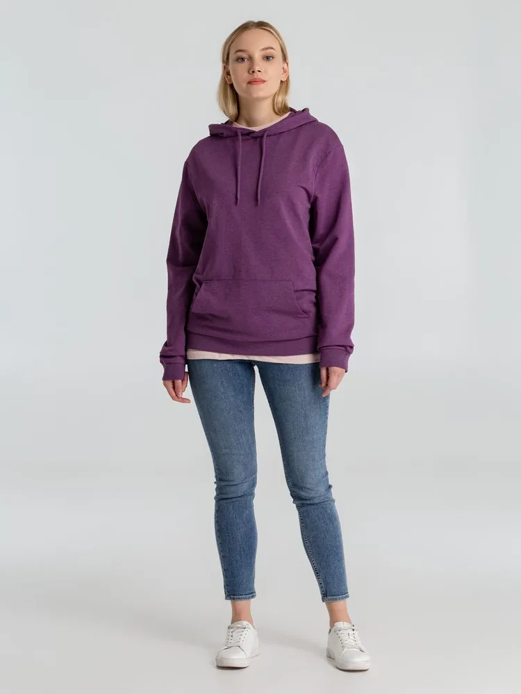 Толстовка с капюшоном унисекс Hoodie, фиолетовый меланж, размер XS фото 9