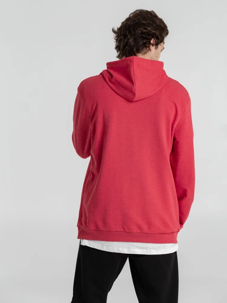 Толстовка с капюшоном унисекс Hoodie, красный меланж, размер M фото 8
